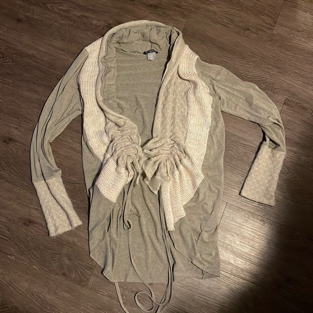 Venus cinched gray cardigan